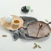 Тарелка японского стиля черного орехового дерева дизайн листьев листьев для чая горшка чашка десерт фруктовые хлеб деревянный поднос на дом украшение