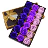 18 Pcs Savon De Bain Rose Fleur Artificielle Savon Floral Pétales De Roses Dans Une Boîte Cadeau pour Mariage Saint Valentin Anniversaire Fête Des Mères Anniversaire LL