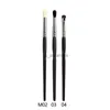 Pinceaux de maquillage 3pcs / set Ensemble de pinceaux de maquillage Black Pro Eye Essential Eyeshadow make up Crease Eyeshadow detail smudge Pinceau correcteur d'ombre de nez HKD230821