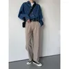 Chemises décontractées pour hommes chemise en jean hommes à manches longues Version coréenne de la marque de mode lâche loisirs rétro plancton beau manteau
