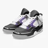 chaussures de basket-ball classiques bricolage personnalisé hommes et femmes combinaison confortable de baskets noires et violettes sports de plein air 36-46