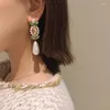 Ryggar örhängen Crystal Pearl Gem Color Retro Nisch Long Ear Clip