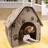 Outros suprimentos para animais de estimação Casa de animais de estimação ao ar livre espessada tenda de ninho de gato cabine de animais de estimação cão portátil cão dobrável inverno quente cama canil hkd230821