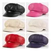 Berets XdanqinX Autumn Womens Sheepskin Leather sboy Caps Elegant Lady Genuine Hat Simple Fashion Young Women Trend Cap 230821