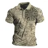 Heren Polos Summer Retro Polo Shirt 3D Gedrukt scheepsaanwijzer Patroon T-shirt Revers Casual Business korte mouwen