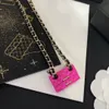 Designer Chokers Halsketten Luxusbrand Buchstabe Kupferkristall Perlen Halskette
