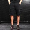 Herr shorts män sommar premium sträcka twill bomullsfrakt avslappnad multi fickor benkläder lösa breda ben militär