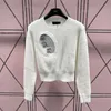 Dames gebreide pullover Designer Letter Rhinestone Sweater Sweater lange mouw top casual mode 4 kleuren