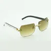 NYA Fashion Frame Cut Corner Solglasögon 0286o med ny hårdvara naturlig svart blandad buffelhorn high-end solglasögon linser