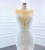 Suknie ślubne syreny seksowne aplikacje Diamentowe koraliki SM66594