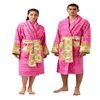 Mens luxe klassieke katoenen badjas mannen en vrouwen merk slaapkleding kimono warm bad gewaden huis slijtage unisex badrobes one size312p