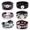 Bracelet 10 pièces bouton pression Bracelet fait à la main marron noir PU cuir pour femmes hommes Fit bricolage 18mm boutons bijoux