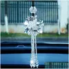 Décorations d'intérieur Voiture Ornements Suspendus Beautif Cristal Pendentif Rétroviseur Décoration Styling Accessoires Drop Delivery Mob Dh7Uw