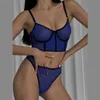 Sexy Set Dentelle Lingerie Sexyunderwear Solid Seamless Set Femme 2 Pièces Voir à Travers Soutien-Gorge et Culotte Intime Bilizna Costume 230808