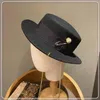 202009-weimin autumn winter British style Metal ring pin chain wool lady fedoras cap women for a street-style shooting264n