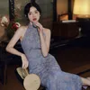 Ubranie etniczne chiński styl vintage hanfu qipao sukienka kobiety elegancka bez rękawów Cheongsam codziennie codziennie
