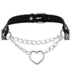 Chains Retro Punk Choker Collar Necklace Pu Leather Goth Rivets Party Club Sexy Gargantilha Colar Jewelry