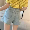 Frauenshorts hohe Taille Jeans Short Hosen für Frauen, um tasche weite Frauen jugendliche normale Kleidung xl ästhetische koreanische Style Jeans