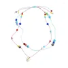 Bracelets porte-bonheur multicouches tissés à la main bracelet tressé tour de cou collier de perles perles pour femmes filles portent F19D