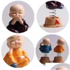 Interior Decorations 4 Pcs/Set Car Ornaments Resin Bobbleheads Dolls Figure Monks Maitreya Buddha Gift Desk Pendant Decor Styling1 D Dhvct