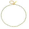 Catene da 3 mm pietre gemme sfaccettate perle agata verde naturale collana in acciaio inossidabile chocatore di gioielli femminili set per donne feste