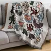 Couvertures Textile City Ins Jigsaw Puzzle Throw Couverture Jacquard Weave Graffiti Maison Glands Décoratifs Tapisserie Camping En Plein Air Tapis 230818