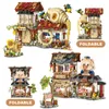 Blocks Creative Mini Street View Bee Honey Shop Building Block Diy Chinese Folding Pork Store Puzzle Model Toys for Children Gift Adult R230817