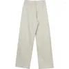 Pantalones vaqueros Vintage Beige de cintura alta para mujer