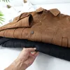 Herrjackor Män Suede Lapel Jacket Coat Autumn Gentleman Högkvalitativ fast färg Vintagejacka för män J230821