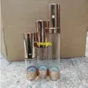 500pcs/lotto spedizione veloce 15 ml 30 ml 50 ml bottiglie di cosmetica in oro oro svuoto in plastica tubo di lozione in plastica QGWBC