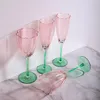 Wine Glasses Retro Crystal Glass Champagne High Value Medieval Cup Flower Light Luxury Gradient Color Home Transparent Pink Goblet 230818