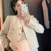 Kurtki damskie Vintage Slim Tweed Jacket Women Spring Fall Chaquetas Classic Jaquetas Blend Short Płaszcz Koreański Ceketler Q60