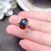 Cluster Rings Simple 925 Silver Black Opal Ring For Daily Wear Natural Sterling Gemstone Jewelry