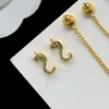 Классические брендские кисточки с серьгами женщины 925 Серебряные 8K Золотые буквы Длинные ремешки для кисточки