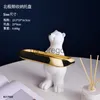 Other Home Decor Polar Bear Key Holder Figurine Candy Sundries Animal Polar Bear Sculpture Home Decoration Nordic Glasses Key Holder Tray x0821