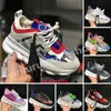 2023 Fashion Casual Shoes Italy Top 1 Quality Chain Reaction Wild Jewels Chain Link Trainer Sneakers Cherry Bluette Size EUR 36-46 Y6