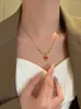 Cadenas Versión coreana de la textura de alto grado de lujo Marea minoritaria Mariposa Collar Cadena Perla Cuello Ch