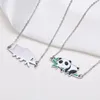 Anhänger Halskette Schöne Panda Halskette für Frauen Mädchen Edelstahl Lucky Schmuck