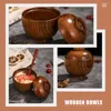 Dinnerware Sets Wood Bowl With Lid Small Wooden Serving For Rice Salad Soup Appetizer