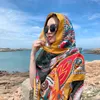 Halsdukar sommar bomullshalsduk för kvinnor långa sjalar 180x100 cm strand hijab överdimensionerad kvinnlig foulard täcker wrap stor klänning 230818