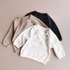 Jackets Hoodies Children Sweatshirts Autumn Full Sleeve Waffle Cotton Tops Boys and Girls Clothes Casual Style Kids Clothing 230821