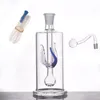 Wholesale Mini Follow Innner hookah colorful 4inch Durable pyrex water dab rig bong with glass oil burner bowl and silione hose