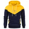 Hommes Hoodies Automne Et Hiver Casual Tops Sweats Mode Patchwork À Capuche Vêtements Survêtement Pull À Manches Longues Chemise De Sport