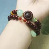 Strand Natural Rosewood Doppelschicht Buddha Perlen Armband Männer und Frauen Jade Anhänger Buddhistische Meditationsgebet Handreich