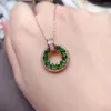 Chains MeiBaPJ Luxurious Natural Diopside/Garnet Pendant Necklace With Certificate 925 Pure Silver Fine Wedding Jewelry For Women