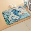 Tapis organisme marin tapis de bain dauphin étoile de mer tapis tapis antidérapant entrée conque baleine zone enfants chambre plage salle de bain décor