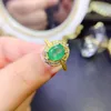 Cluster Rings Colombia Emerald Ring Sterling Silver 925 Betrokkenheid Dames Luxe Natuurlijke sieraden Bruiloft Geschenk boetiek
