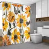 Rideaux de douche belle fleur tulipe tournesol salle de bain rideau tissu imperméable Polyester rideau de douche avec R230821