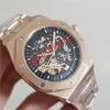 4 kolory męskie zegarek 15407 15407st 15400 15202 Otwarty ruch Tourbillon Automatyczny ruch SS 316L Sapphire Crystal Wristwatch Watches