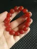 Strand Bracciale rosso naturale Bracciale Uomini Donne curate gioielli pregiudizi Gioielli vere perline intagliate elastiche